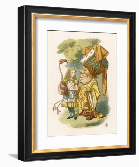 Alice Plays Croquet with the Duchess Using a Flamingo-John Tenniel-Framed Photographic Print