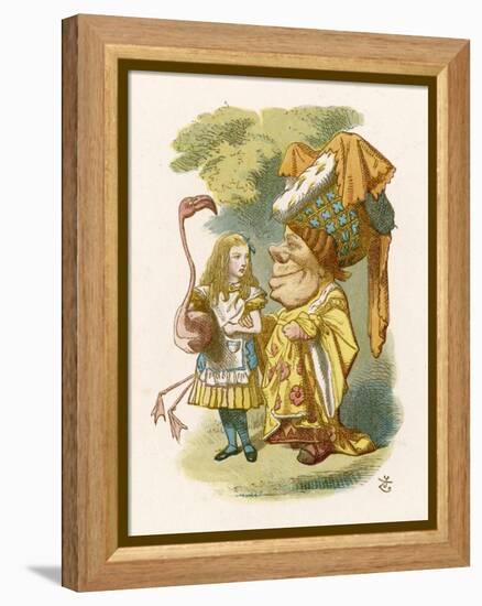 Alice Plays Croquet with the Duchess Using a Flamingo-John Tenniel-Framed Premier Image Canvas