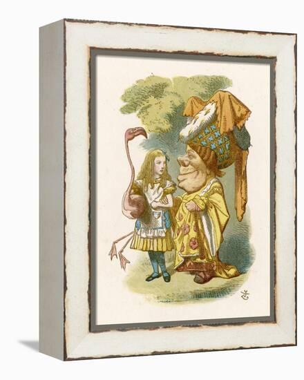 Alice Plays Croquet with the Duchess Using a Flamingo-John Tenniel-Framed Premier Image Canvas