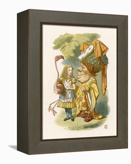 Alice Plays Croquet with the Duchess Using a Flamingo-John Tenniel-Framed Premier Image Canvas