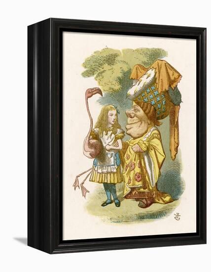 Alice Plays Croquet with the Duchess Using a Flamingo-John Tenniel-Framed Premier Image Canvas