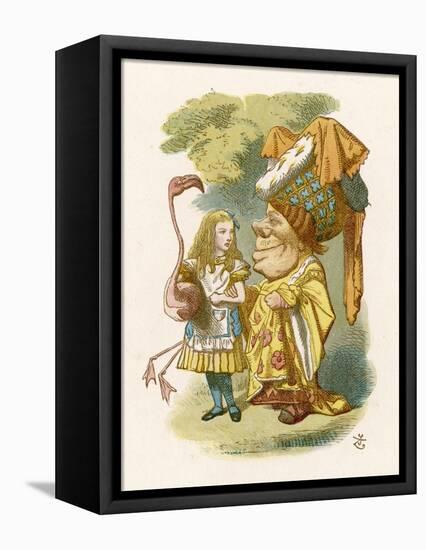 Alice Plays Croquet with the Duchess Using a Flamingo-John Tenniel-Framed Premier Image Canvas