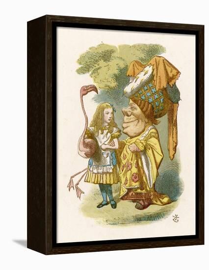Alice Plays Croquet with the Duchess Using a Flamingo-John Tenniel-Framed Premier Image Canvas