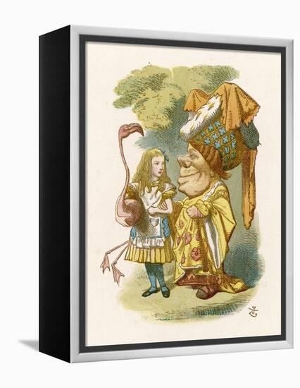 Alice Plays Croquet with the Duchess Using a Flamingo-John Tenniel-Framed Premier Image Canvas