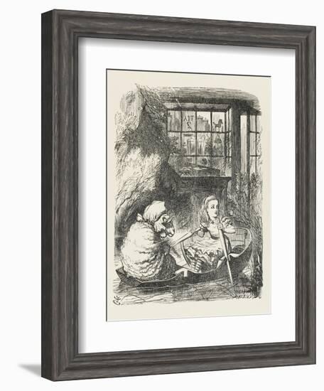 Alice Rows the Sheep in a Small Boat-John Tenniel-Framed Art Print