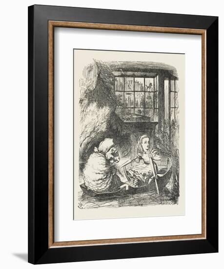 Alice Rows the Sheep in a Small Boat-John Tenniel-Framed Art Print