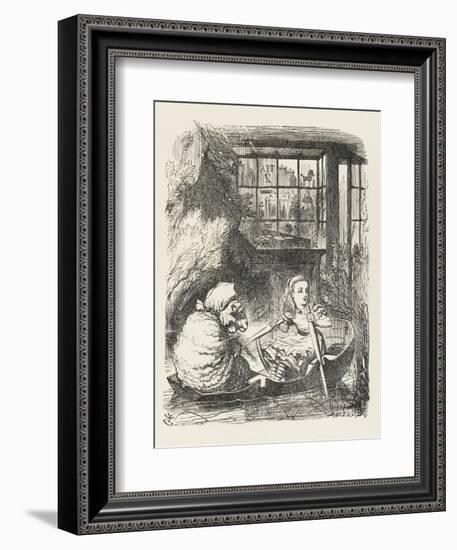 Alice Rows the Sheep in a Small Boat-John Tenniel-Framed Art Print