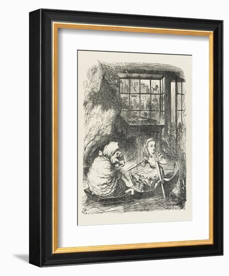 Alice Rows the Sheep in a Small Boat-John Tenniel-Framed Art Print