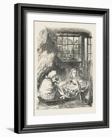 Alice Rows the Sheep in a Small Boat-John Tenniel-Framed Art Print