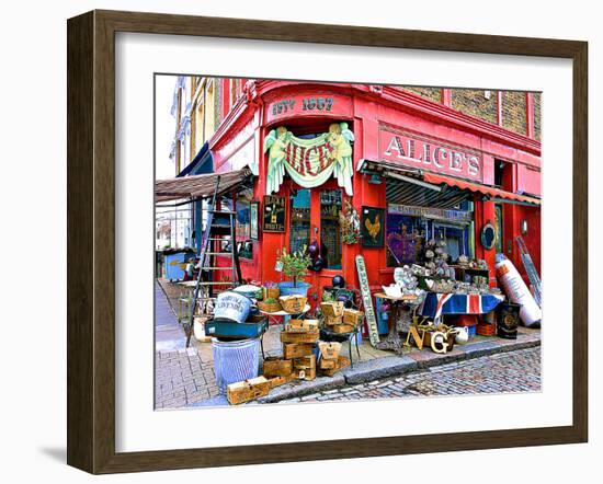 Alice's Antiques, Portobello Road in Notting Hill, London-Anna Siena-Framed Photographic Print