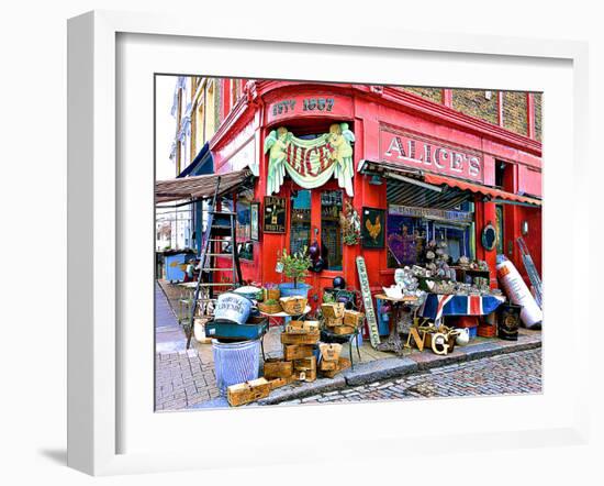 Alice's Antiques, Portobello Road in Notting Hill, London-Anna Siena-Framed Photographic Print