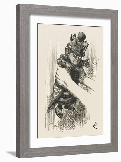 Alice Shakes the Red Queen-John Tenniel-Framed Art Print