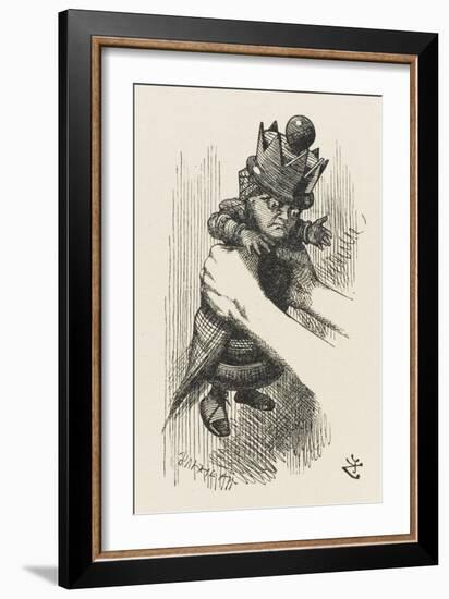 Alice Shakes the Red Queen-John Tenniel-Framed Art Print