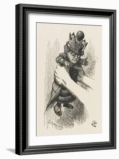 Alice Shakes the Red Queen-John Tenniel-Framed Art Print