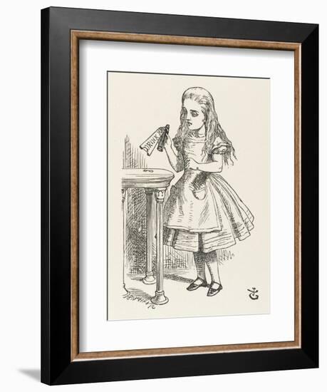 Alice Shrinks and Stretches Alice Finds the Bottle Labelled Drink Me-John Tenniel-Framed Photographic Print