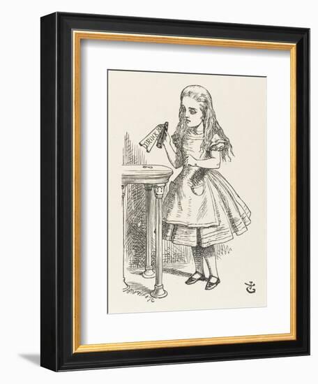 Alice Shrinks and Stretches Alice Finds the Bottle Labelled Drink Me-John Tenniel-Framed Photographic Print