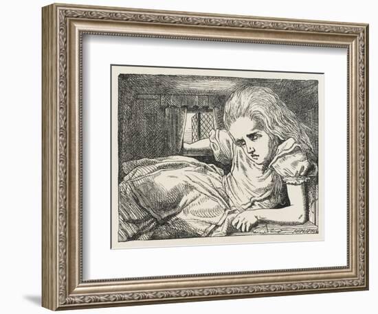 Alice Shrinks and Stretches Alice Grows Too Big for the House-John Tenniel-Framed Photographic Print