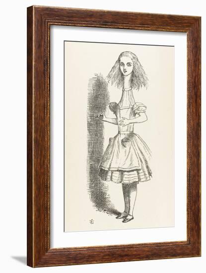 Alice Shrinks and Stretches Alice Stretches-John Tenniel-Framed Art Print