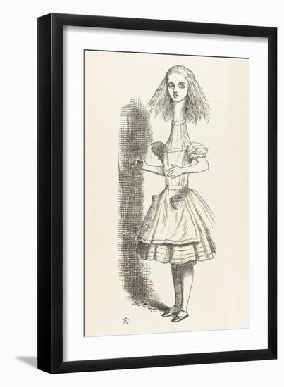 Alice Shrinks and Stretches Alice Stretches-John Tenniel-Framed Art Print