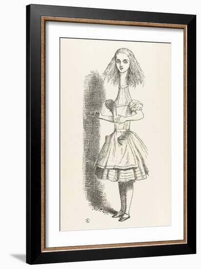 Alice Shrinks and Stretches Alice Stretches-John Tenniel-Framed Art Print