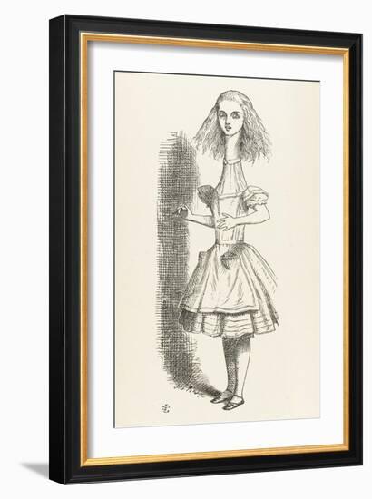 Alice Shrinks and Stretches Alice Stretches-John Tenniel-Framed Art Print