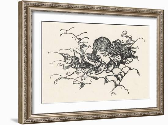 Alice Shrinks-Arthur Rackham-Framed Art Print