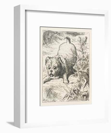 Alice (Shrunk) with the Puppy-John Tenniel-Framed Art Print
