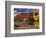 Alice Springs, Traffic Sign Beside Road Through Outback, Red Rocks of Olgas Behind, Australia-Amar Grover-Framed Photographic Print