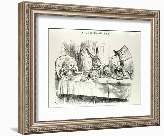 Alice Takes Lewis Carroll's “” Alice's Adventures in Wonderland and through the Looking Glass”, Ill-John Tenniel-Framed Giclee Print