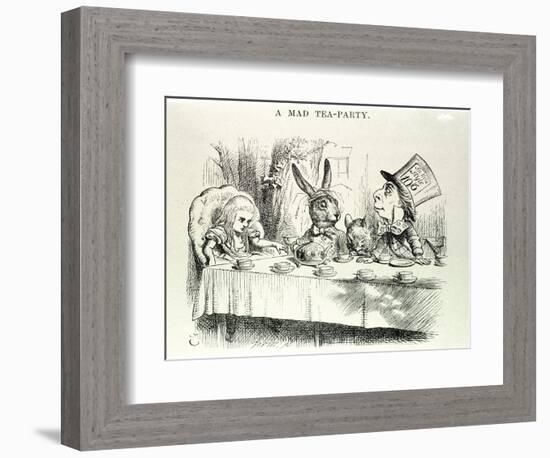 Alice Takes Lewis Carroll's “” Alice's Adventures in Wonderland and through the Looking Glass”, Ill-John Tenniel-Framed Giclee Print