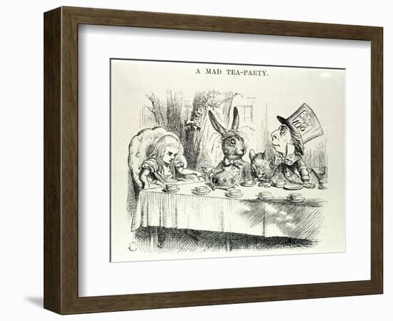 Alice Takes Lewis Carroll's “” Alice's Adventures in Wonderland and through the Looking Glass”, Ill-John Tenniel-Framed Giclee Print