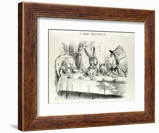 Alice Takes Lewis Carroll's “” Alice's Adventures in Wonderland and through the Looking Glass”, Ill-John Tenniel-Framed Giclee Print