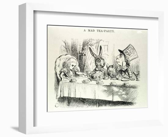 Alice Takes Lewis Carroll's “” Alice's Adventures in Wonderland and through the Looking Glass”, Ill-John Tenniel-Framed Giclee Print