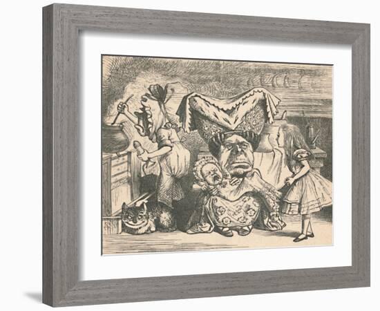 'Alice, the Duchess, and the Baby', 1889-John Tenniel-Framed Giclee Print