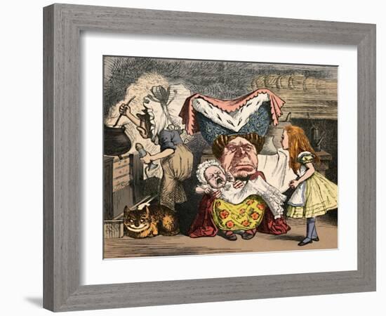 'Alice, the Duchess, and the Baby', 1889-John Tenniel-Framed Giclee Print