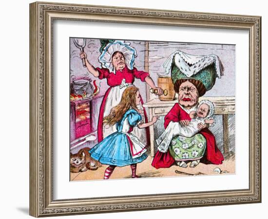 'Alice, the Duchess, and the Baby', c1910-John Tenniel-Framed Giclee Print