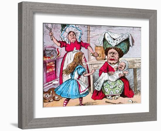 'Alice, the Duchess, and the Baby', c1910-John Tenniel-Framed Giclee Print