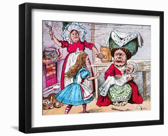 'Alice, the Duchess, and the Baby', c1910-John Tenniel-Framed Giclee Print