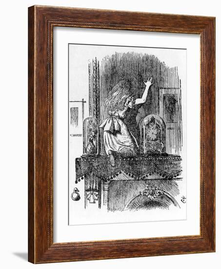 Alice Traversing the Mirror - in “Alice's Adventures in Wonderland and through the Looking Glass” B-John Tenniel-Framed Giclee Print