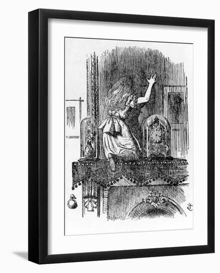 Alice Traversing the Mirror - in “Alice's Adventures in Wonderland and through the Looking Glass” B-John Tenniel-Framed Giclee Print
