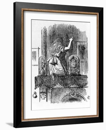 Alice Traversing the Mirror - in “Alice's Adventures in Wonderland and through the Looking Glass” B-John Tenniel-Framed Giclee Print