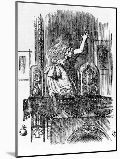 Alice Traversing the Mirror - in “Alice's Adventures in Wonderland and through the Looking Glass” B-John Tenniel-Mounted Giclee Print