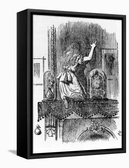 Alice Traversing the Mirror - in “Alice's Adventures in Wonderland and through the Looking Glass” B-John Tenniel-Framed Premier Image Canvas