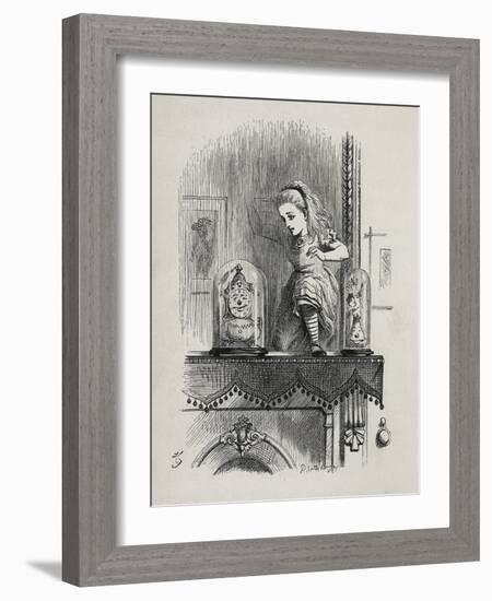 Alice Traversing the Mirror - in “” Alice's Adventures in Wonderland and through the Looking Glass”-John Tenniel-Framed Giclee Print