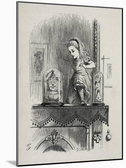 Alice Traversing the Mirror - in “” Alice's Adventures in Wonderland and through the Looking Glass”-John Tenniel-Mounted Giclee Print