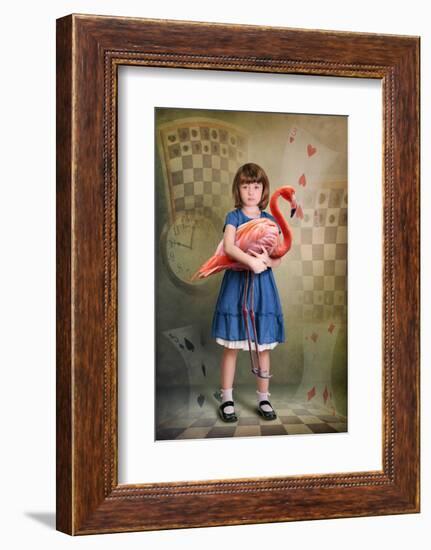 Alice Trying to Play Croquet with Flamingo-egal-Framed Photographic Print