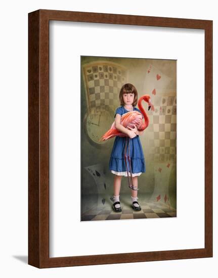 Alice Trying to Play Croquet with Flamingo-egal-Framed Photographic Print