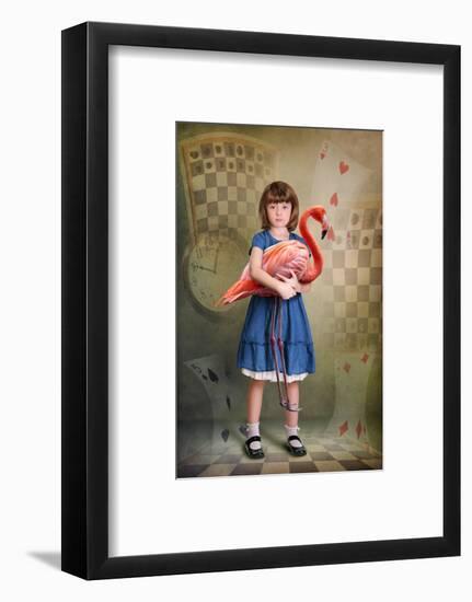 Alice Trying to Play Croquet with Flamingo-egal-Framed Photographic Print