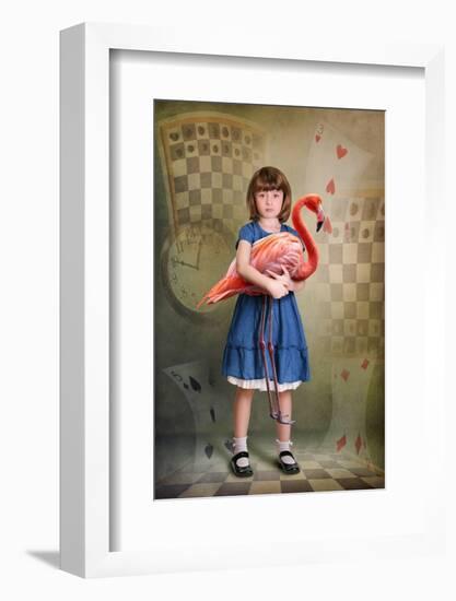 Alice Trying to Play Croquet with Flamingo-egal-Framed Photographic Print