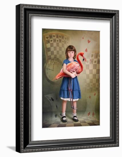 Alice Trying to Play Croquet with Flamingo-egal-Framed Photographic Print